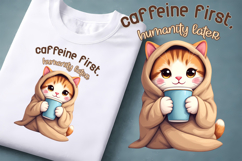 Coffee Mood Animal Clipart | Introvert Coffee Quote Design Product Image 1