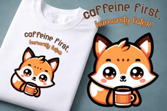 Coffee Mood Animal Clipart | Introvert Coffee Quote Design Product Image 1