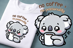 Coffee Mood Animal Clipart | Introvert Coffee Quote Design Product Image 1