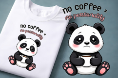Coffee Mood Animal Clipart | Introvert Coffee Quote Design Product Image 1