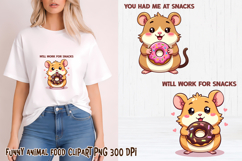 Funny animal food clipart PNG | Funny food sublimation Product Image 1
