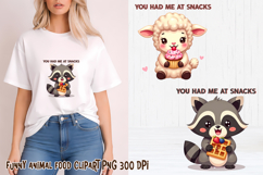 Funny animal food clipart PNG | Funny food sublimation Product Image 1