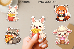 Funny food animal stickers printable | Cute animal stickers Product Image 1