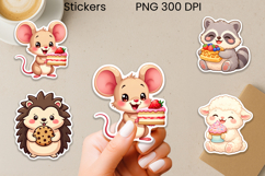 Funny food animal stickers printable | Cute animal stickers Product Image 1