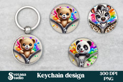Cute bear keychain | Keyring sublimation | Zebra keychain Product Image 1