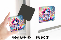 Cute pastel animal magnet sublimation design Product Image 1