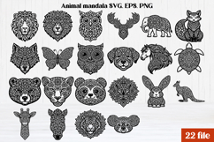 Animal mandala SVG design | Cute animal SVG silhouette Product Image 1