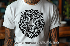 Animal mandala SVG design | Lion SVG silhouette Product Image 1