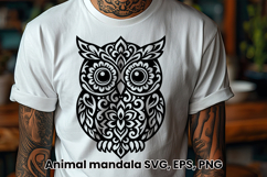 Animal mandala SVG design | Owl bird SVG silhouette Product Image 1