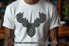 Animal mandala SVG design | Deer SVG silhouette Product Image 1
