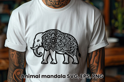 Animal mandala SVG design | Elephant SVG silhouette Product Image 1