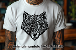 Animal mandala SVG design | Wolf SVG silhouette Product Image 1