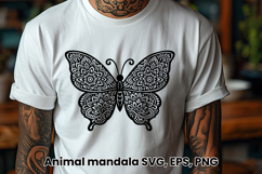 Animal mandala SVG design | Butterfly SVG silhouette Product Image 1