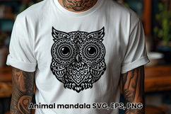 Animal mandala SVG design | Owl bird SVG silhouette Product Image 1