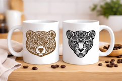 Animal mandala SVG design | Bear SVG silhouette Product Image 1