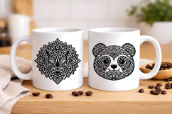 Animal mandala SVG design | Panda SVG silhouette Product Image 1