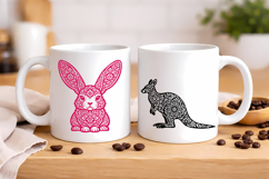 Animal mandala SVG design | Mandala rabbit SVG silhouette Product Image 1