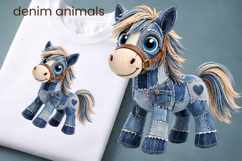 Cute denim patchwork animals clipart | Patchwork sublimation Product Image 1