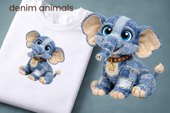 Cute denim patchwork animals clipart | Patchwork sublimation Product Image 1