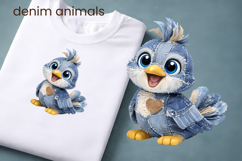 Cute denim patchwork animals clipart | Patchwork sublimation Product Image 1