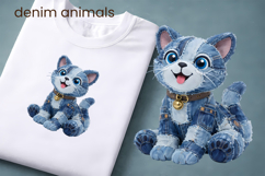 Cute denim patchwork animals clipart | Patchwork sublimation Product Image 1