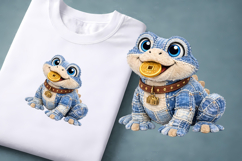 Cute denim patchwork animals clipart | Patchwork sublimation Product Image 1