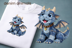 Cute denim patchwork animals clipart | Patchwork sublimation Product Image 1