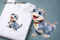 Cute denim patchwork animals clipart | Patchwork sublimation Product Image 1