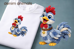 Cute denim patchwork animals clipart | Patchwork sublimation Product Image 5