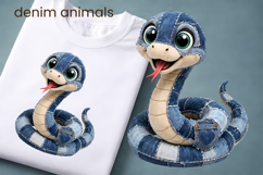 Cute denim patchwork animals clipart | Patchwork sublimation Product Image 1
