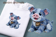 Cute denim patchwork animals clipart | Patchwork sublimation Product Image 1