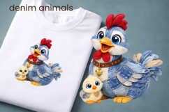 Cute denim patchwork animals clipart | Patchwork sublimation Product Image 1