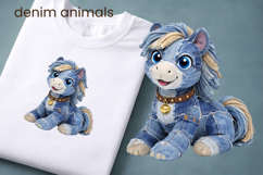 Cute denim patchwork animals clipart | Patchwork sublimation Product Image 1