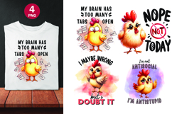 Funny sarcastic chicken quotes sublimation png Product Image 1
