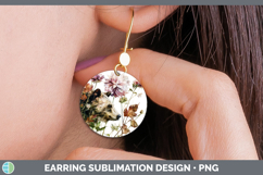 GorgeousAnimals Autumn Floral  Round Earrings design.