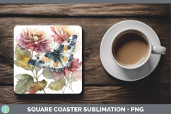 GorgeousAnimals Autumn Floral  Square Coaster design.