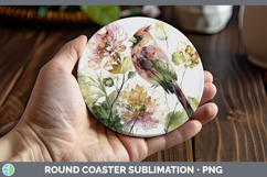 GorgeousAnimals Autumn Floral  Round Coaster design.