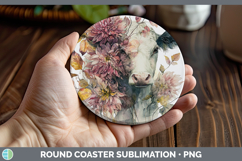 GorgeousAnimals Autumn Floral  Round Coaster design.