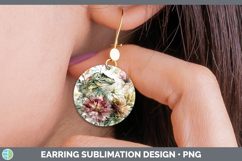 GorgeousAnimals Autumn Floral  Round Earrings design.