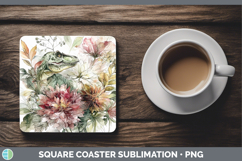 GorgeousAnimals Autumn Floral  Square Coaster design.