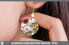 GorgeousAnimals Autumn Floral  Round Earrings design.
