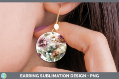 GorgeousAnimals Autumn Floral  Round Earrings design.