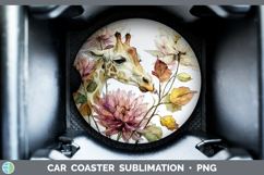 GorgeousAnimals Autumn Floral  Car Coaster design.