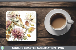 GorgeousAnimals Autumn Floral  Square Coaster design.