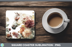 GorgeousAnimals Autumn Floral  Square Coaster design.