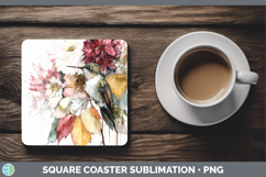 GorgeousAnimals Autumn Floral  Square Coaster design.