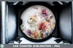 GorgeousAnimals Autumn Floral  Car Coaster design.
