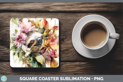 GorgeousAnimals Autumn Floral  Square Coaster design.