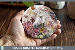 GorgeousAnimals Autumn Floral  Round Coaster design.