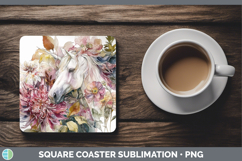 GorgeousAnimals Autumn Floral  Square Coaster design.